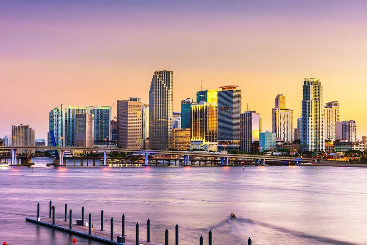 Miami skyline at dusk